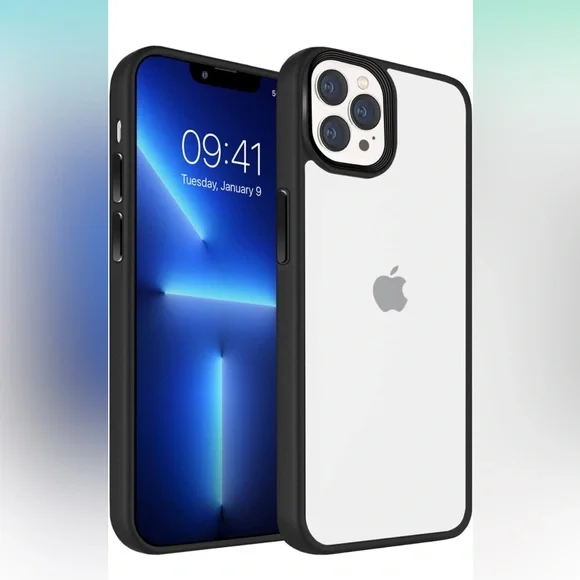 Shockproof Case For iPhone 13 Pro Max Black Translucent Matte - Picture 1 of 4